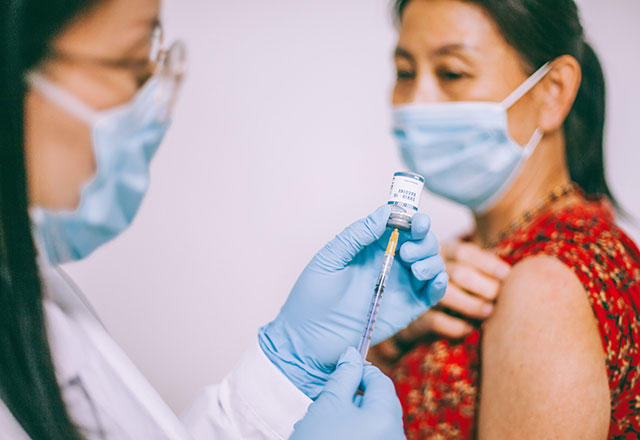 Patient receiving vaccine