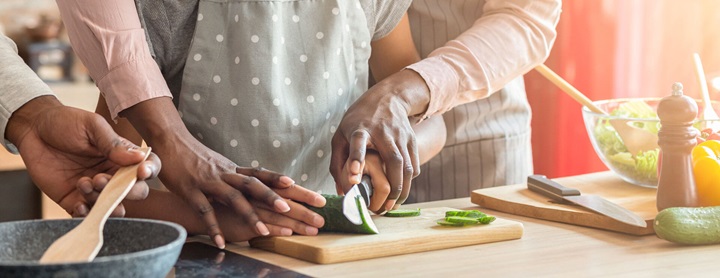 family cooking together