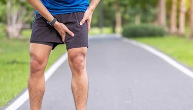 Runner experiencing hip pain.