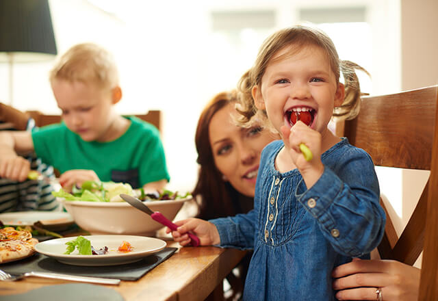 little girl eating