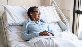 woman in hospital bed