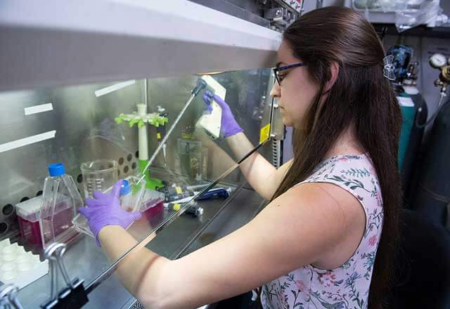 student in lab