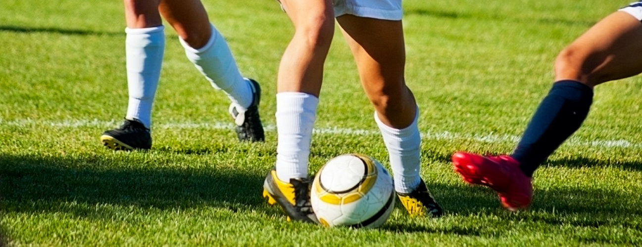 girls playing soccer