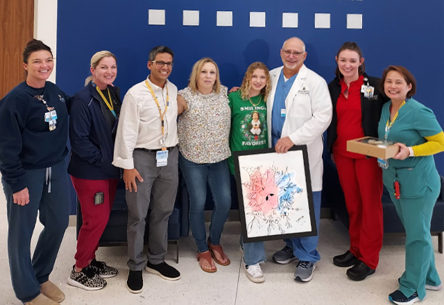 Patient Bella with the Heart Institute team