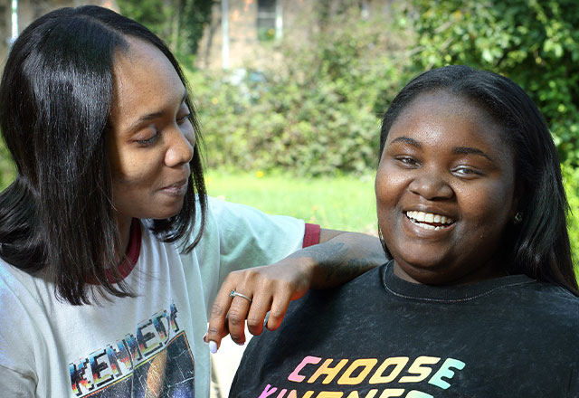 Tyona, right, with her mother Kristia Reynolds